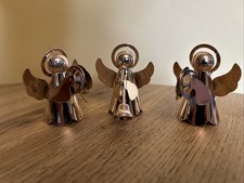 Set Of 3 Gold Coloured Christmas Angels