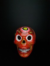 Hand Painted Ceramic Sugar Skull Folk Art Day of the Dead Dia de los Muertos 