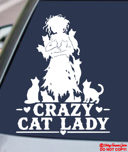 Crazy cat lady vinyl - crazy, decal