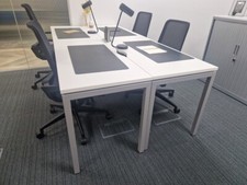 Used White Office Desk With