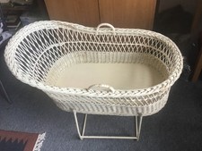 mid  century wicker crib with