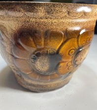 W.Germany Plant Pot MCM Sunflower Design Scheurich Keramik 887-17