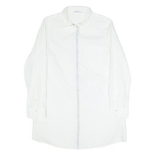 ZARA BASIC Womens Shirt Dress White Long Sleeve Knee Length M
