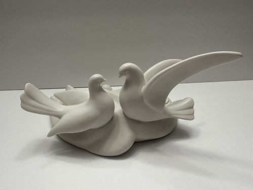 White doves candles holder - doves,