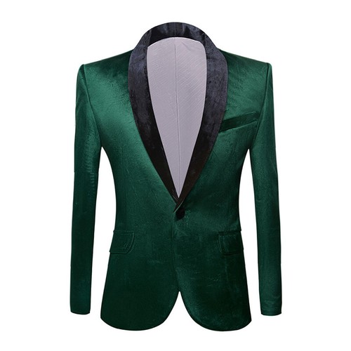 Men slim velvet suit jacket - velvet,