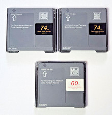 3 SONY Original MiniDiscs 60 74 Minutes Silver MD Minidisk Minidisc 1992 MDW-60