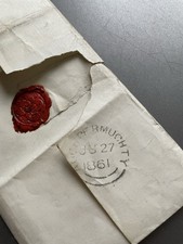 1861 Queen Victoria Wrapper 1d Red Stars Kirkcaldy Duplex Auchtermuchty