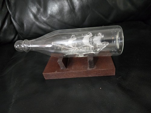 Glass ship bottle - glass,