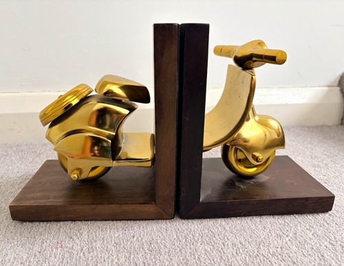 Vintage gold tone scooter - vintage,