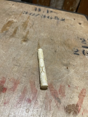 19th carved cow bone - c,