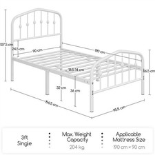 Single metal platform bed - metal,