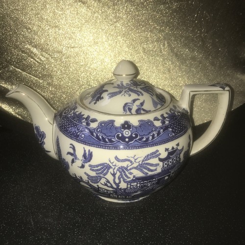 Tea pot burleigh ware - pot, willow