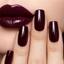 24pcs Burgundy  Square Medium