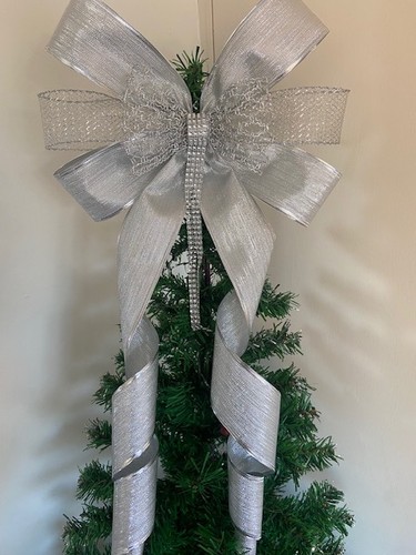 Silver tree topper - silver,