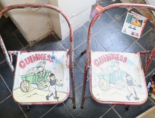 Pair vintage guinness - guinness, metal
