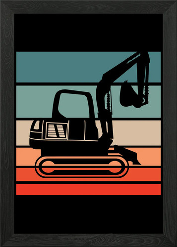 Excavator retro vintage - retro,