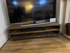 Rustic Wooden TV Stand / Media Unit – 2 Shelf Storage – Solid Wood