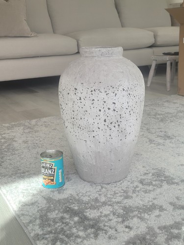 Large grey terracotta urn pot - urn,