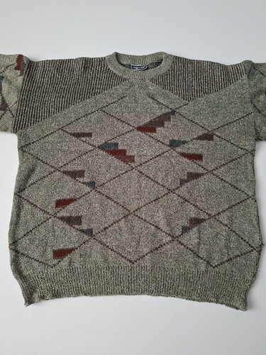 Vintage argyle knit jumper - vintage,