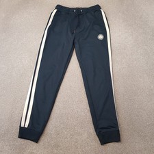 Pretty Green Mens Tracksuit Bottoms Medium Blue Navy Track Pants Joggers Gym Mod