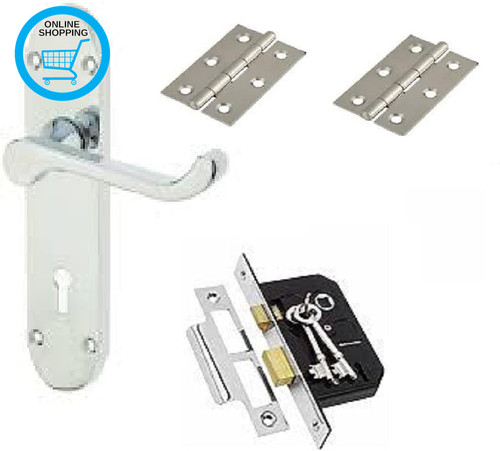 Door handle set polished - door,