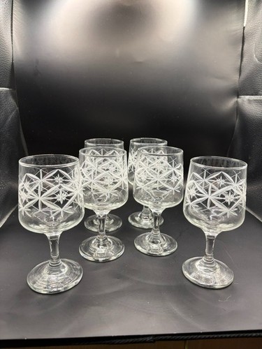 Vintage etched sherry glasses