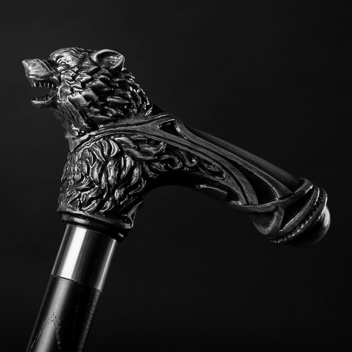 Handmade walking stick carved