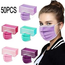 50PCS Women Man Solid Mask