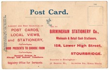 Advertising Postcard - Birmingham Stationery Co, Stourbridge, Worcestershire.
