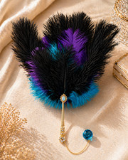 Elegant ostrich feather fan