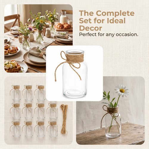 Glass bud vase set 10 - glass,