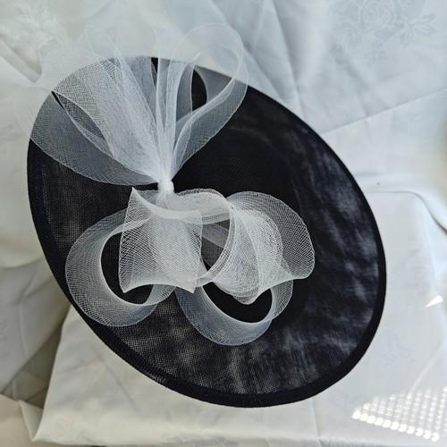 Navy blue white wide brim - navy,
