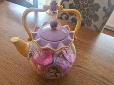 Disney Princess Belle Mrs Potts teapot tea set cup saucer spoon sugar bowl jug
