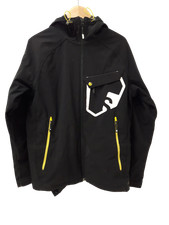 SALOMON Men's UK S Black & Yellow Hooded Lightweight Full Zip Jacket Pre Loved