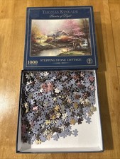 Thomas Kinkade Stepping Stone Cottage 1000 Piece Jigsaw Puzzle VGC