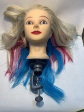 Cosmetology Mannequin Head - Blonde Pink Blue Practice Styling Hair