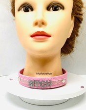Bdsm pink neck collar custom