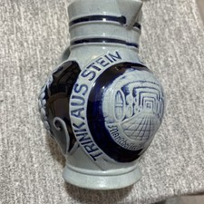 Trink Aus Stein Den Edlen Wein Stoneware Wine Pitcher Jug  Germany 5” X 5”