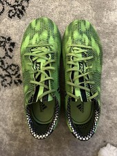 Adidas Boys Lightly Used Rare F50 Adizero Leather Solar Green Boots EU31.5 UK 13