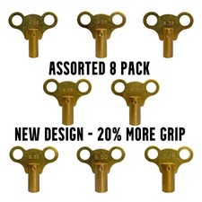 RADIATOR KEY SOLID BRASS PLUMBING BLEED AIR SQUARE KEY 9 SIZES 4 - 6MM