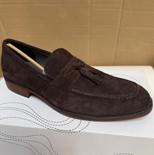 New LAMBRETTA Mens Suede Brown Leather Tassle Loafers Toggle Saddle Shoes Boots
