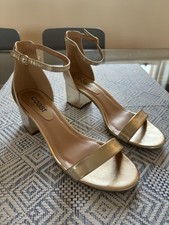 Coast Ladies Gold Evening Sandle Block Heel UK 6