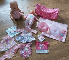 BUNDLE - BABY BORN 16" & MY LITTLE BABY BORN 13" + CLOTHES + BAG + EXTRAS - VGC