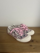 Rocket Dog Trainers Womens Size UK 3 Pink Floral Jazzin Lace Up Canvas Shoes