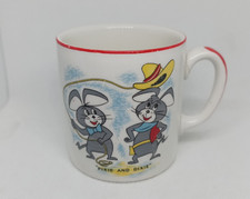 Vintage Ridgway Potteries Huckleberry Hound Small Pixie And Dixie Cup Damaged !