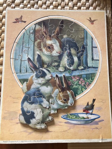 Vintage wooden rabbit tray - rabbit,