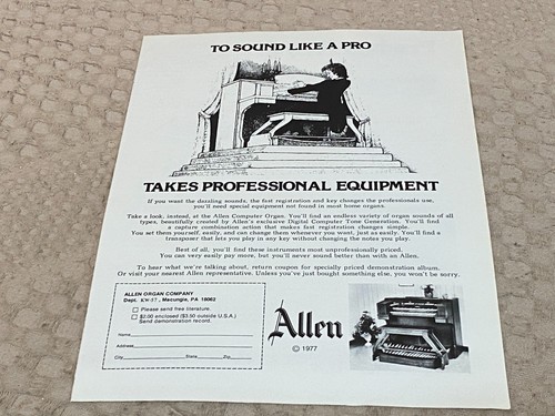 Keyboard organ advert 11x8 - organ, 11x8"