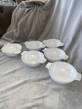 Vintage Melaware classic White  Set Of 6 Bowls Camping Picnic Caravan