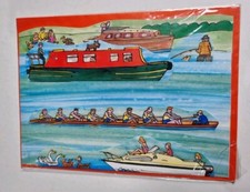 Vintage Gallery Five Stand Up Scene Card,Boating, Dad, Grandad,  Uncle 