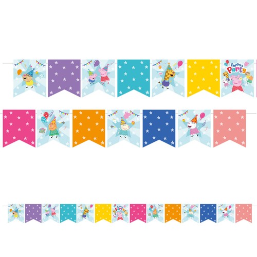Peppa pig party - pig, flag